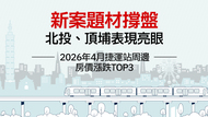 2026年4月大台北地區捷運站周邊房價統計》新案題材撐盤，北投、頂埔表現亮眼